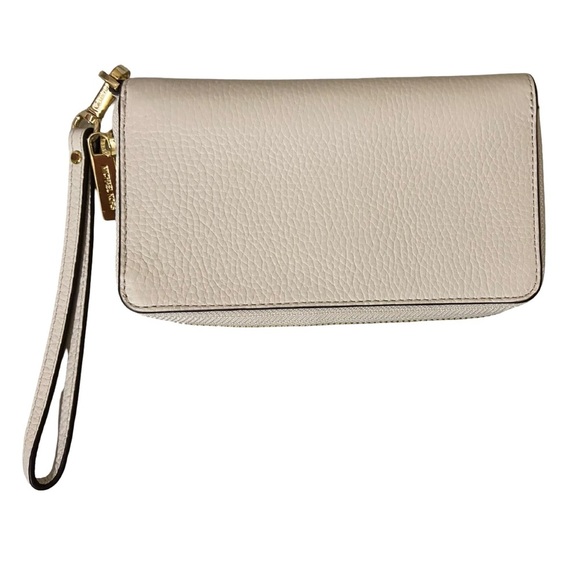 NWT Michael Kors Light Cream Emilia Tote & Jet Set Travel Phone Case - Picture 10 of 12